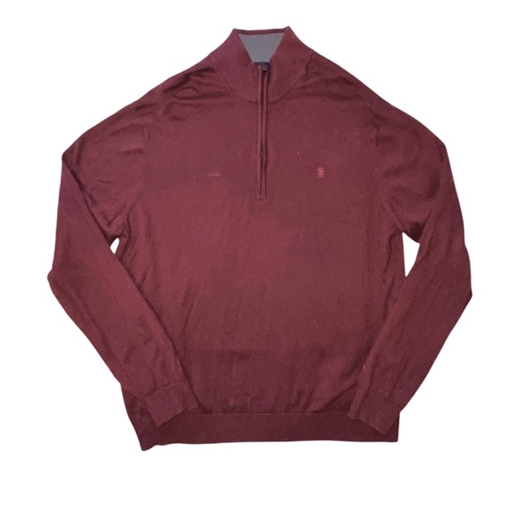 Izod Burgundy Red Quarter Zip Pullover Sweater Size 2XL - Picture 1 of 8